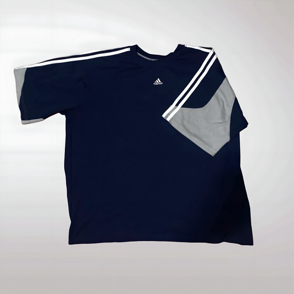 Adidas Dark Blue and Light Gray Tee